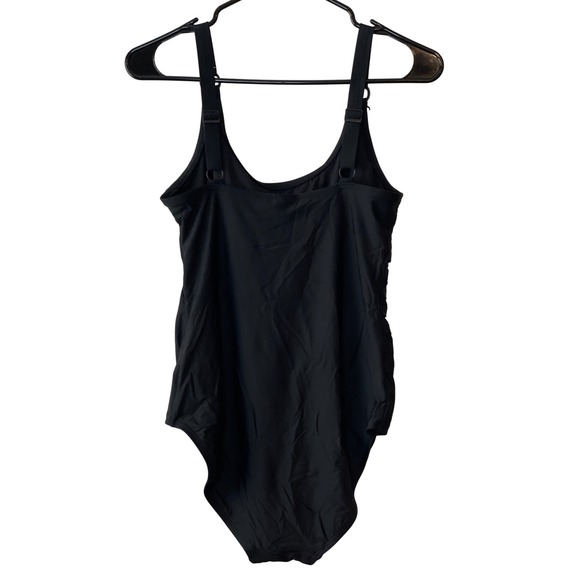 DKNY Black Ruched One Piece Swimsuit Women's Size‎ M - Picture 8 of 16